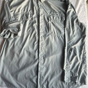 Field and Stream men’s 2XL gray long sleeve light weight button down shirt poly